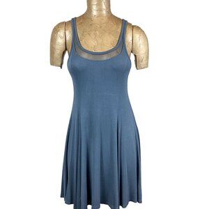 Silence + Noise Chance Mesh Racerback Mini Dress Urban Outfitters Sz S Blue 250A